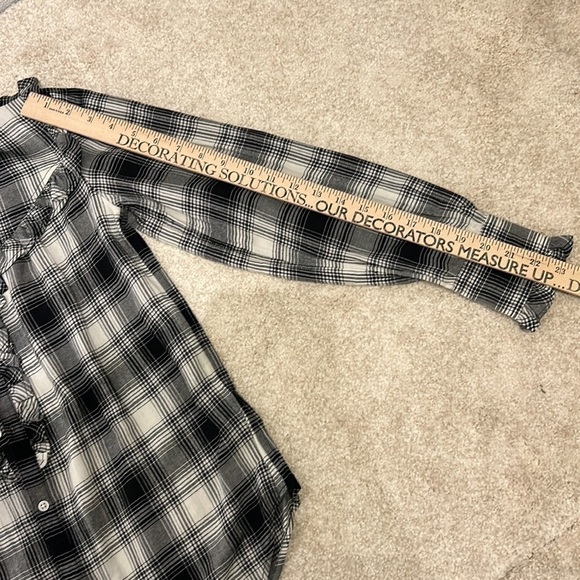 NEW Polo Ralph Lauren Western Black White Plaid Ruffled Button Down XS TP - Picture 16 of 17